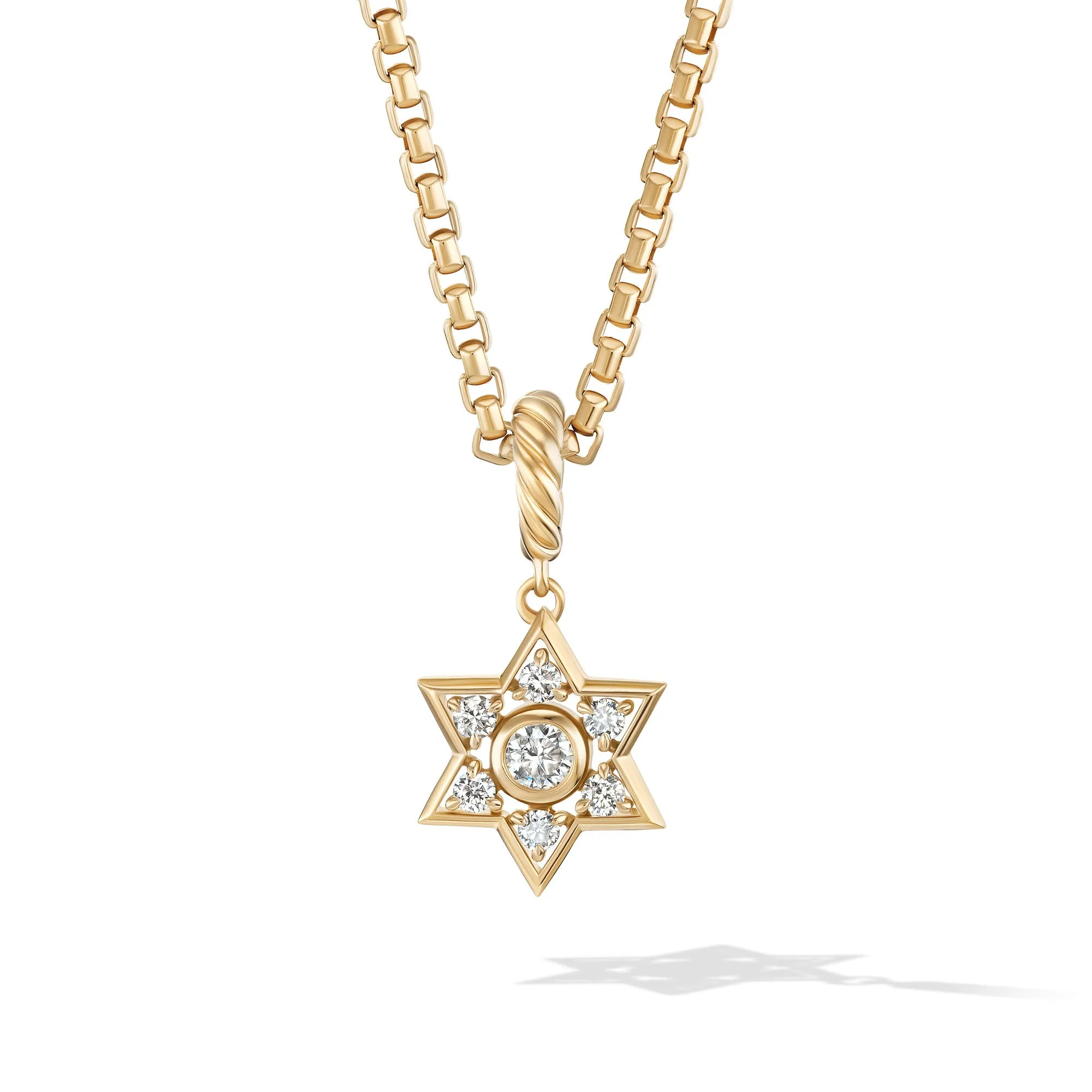 David Yurman Star of David Amulet Enhancer with Diamonds in 18k Yellow Gold