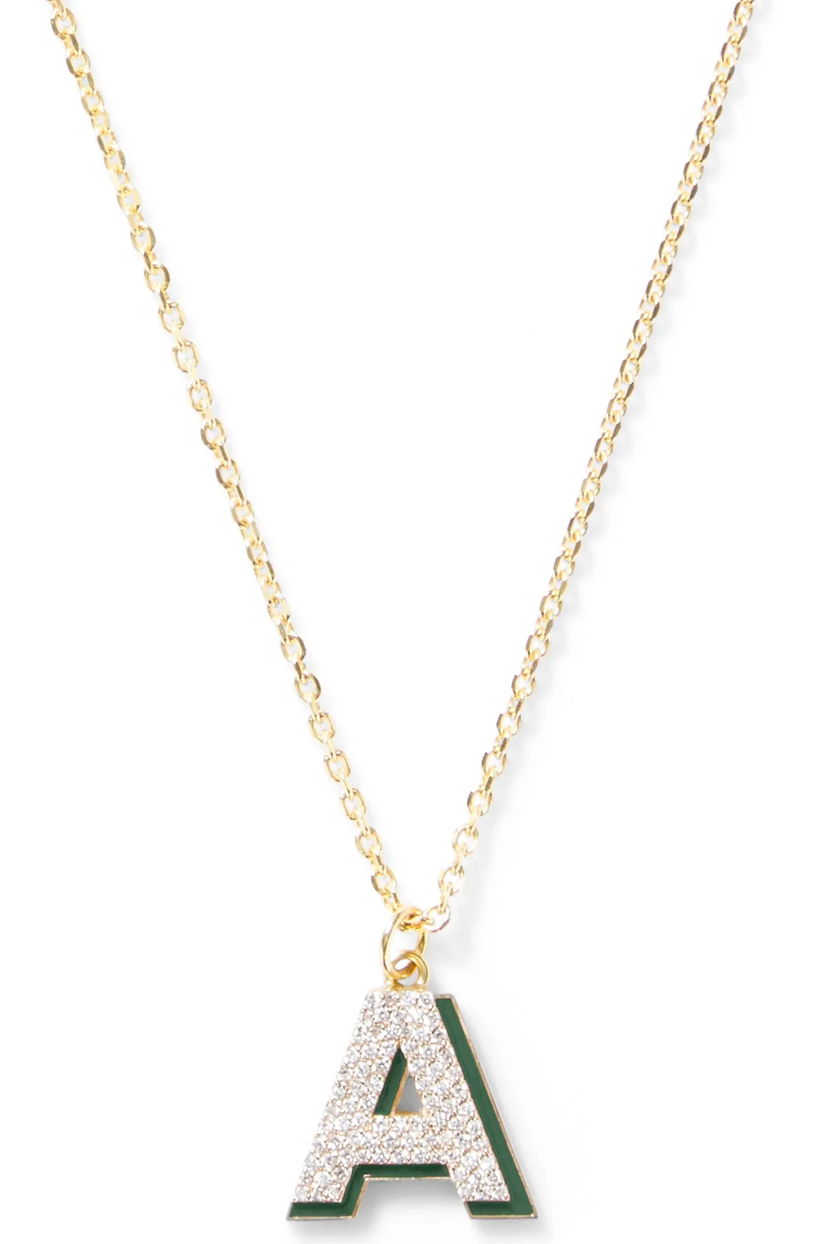 Diamond Letter with Enamel Shadow Necklace