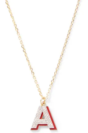 Diamond Letter with Enamel Shadow Necklace