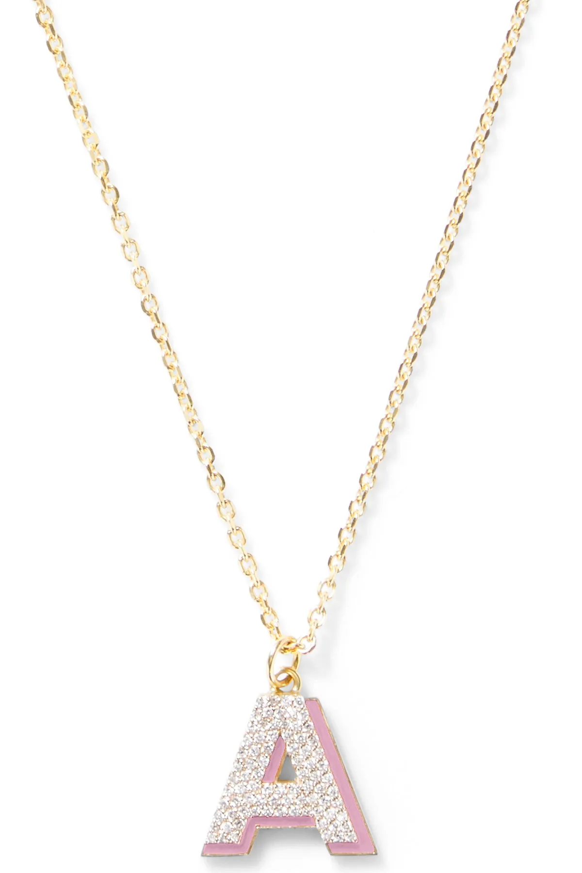 Diamond Letter with Enamel Shadow Necklace