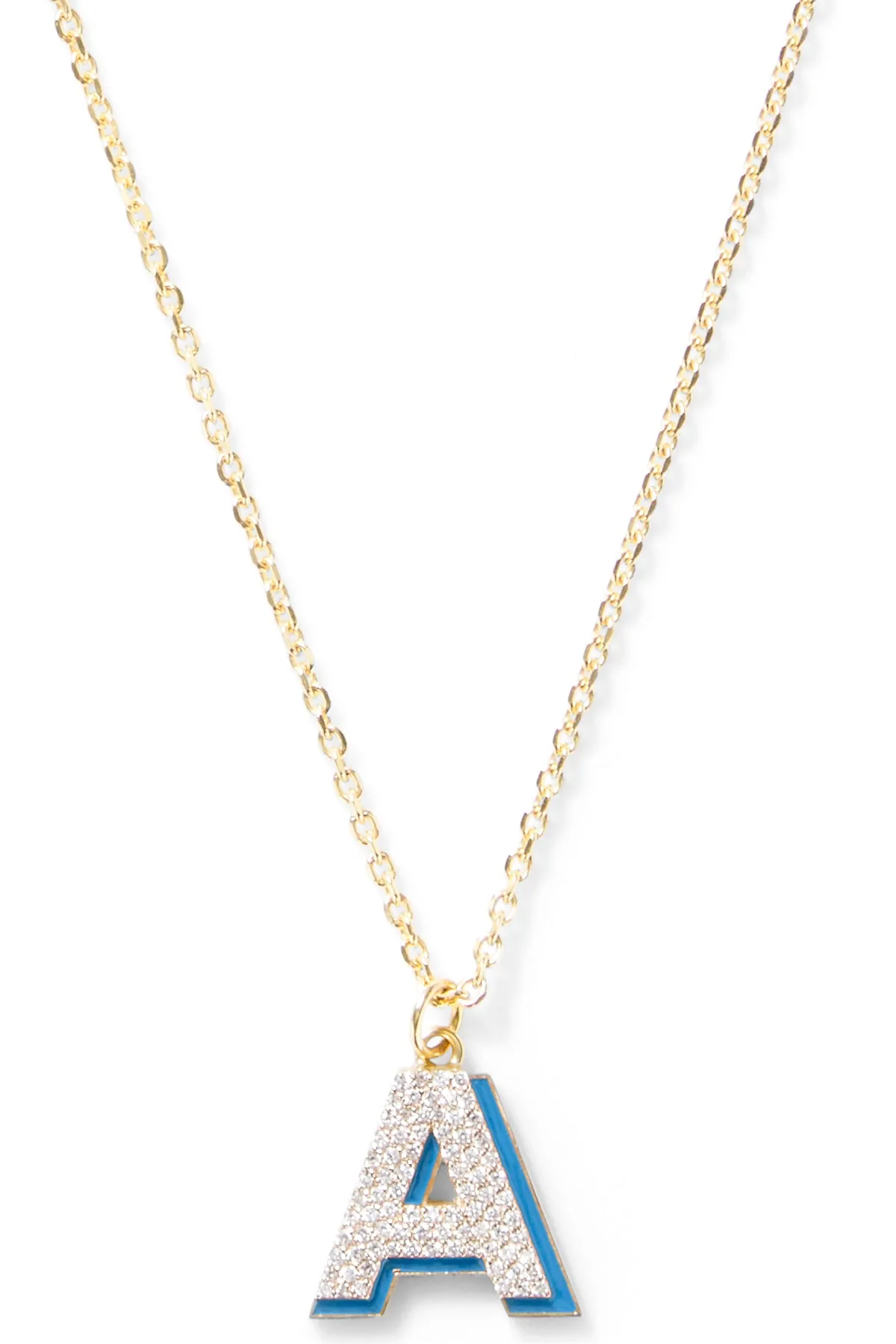 Diamond Letter with Enamel Shadow Necklace