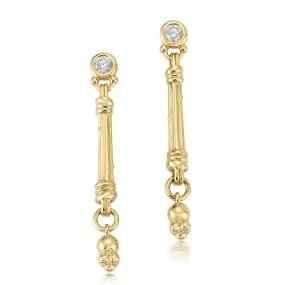 Diamond Rattan Pillar Earrings