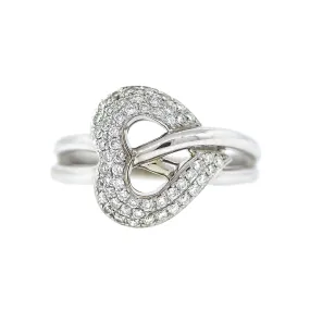 Diamond Studded Heart Ring in 14k Gold