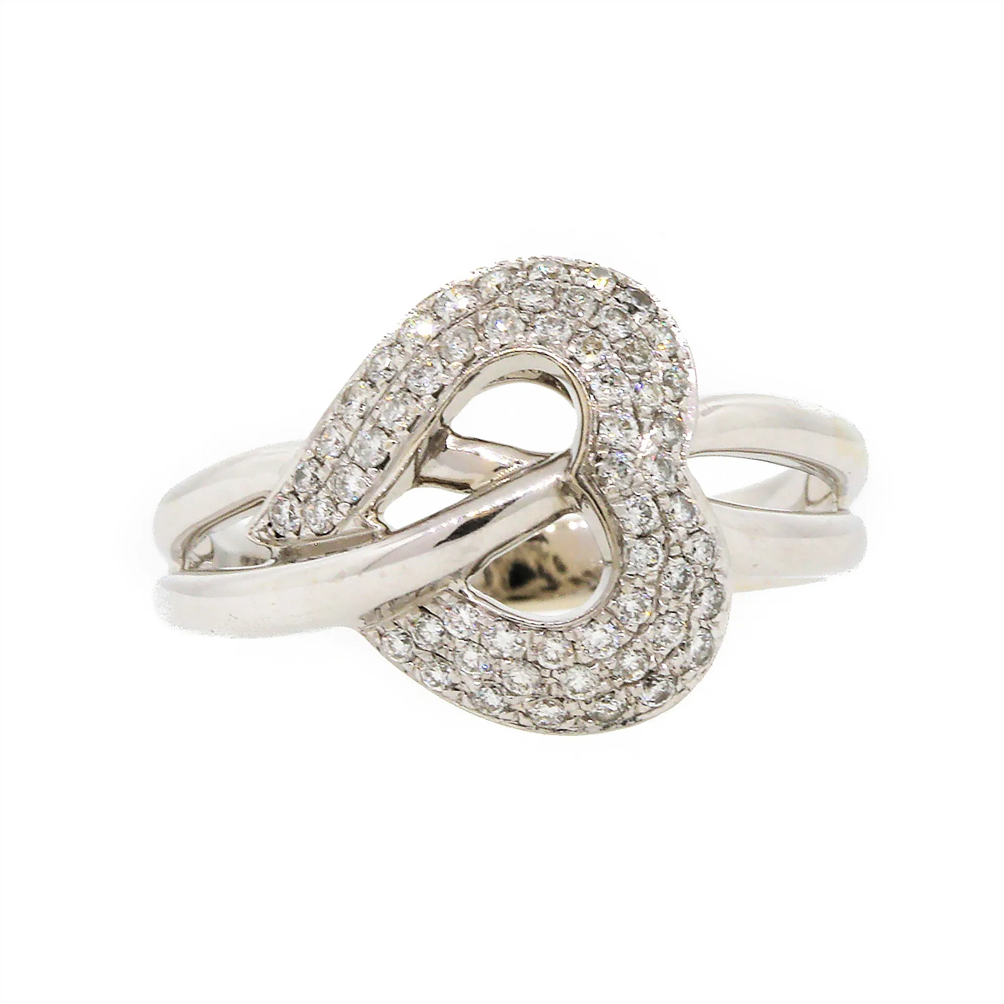 Diamond Studded Heart Ring in 14k Gold