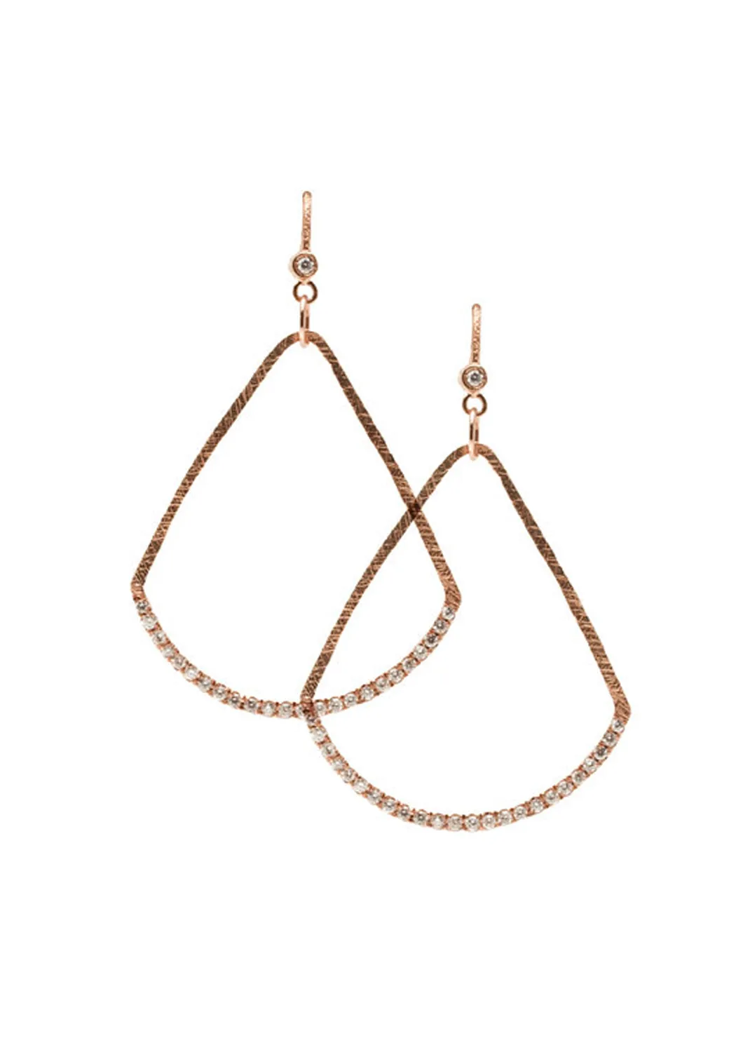 Dominique Cohen 18KRG Diamond Teardrop Dangle Earrings