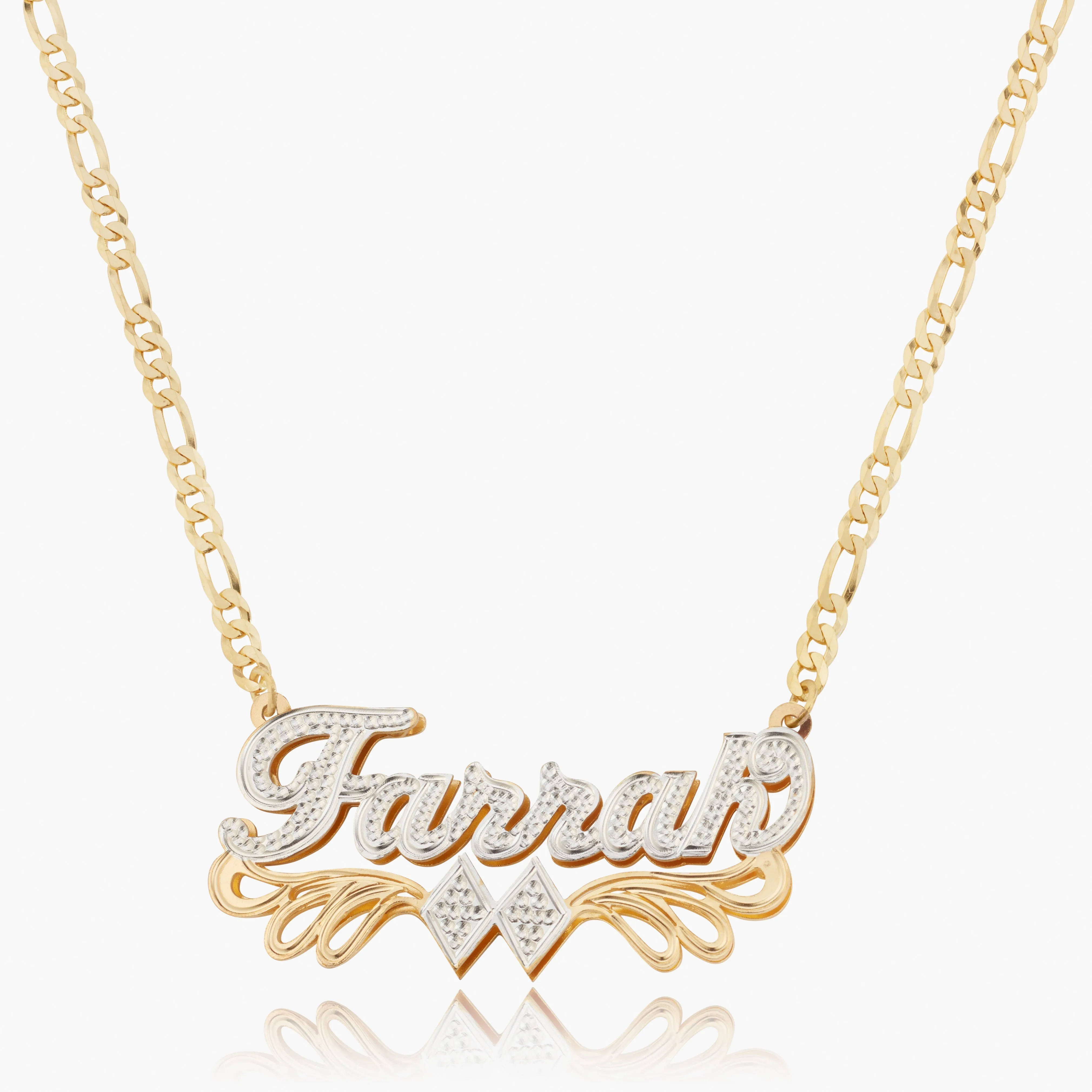 Double Plated Diamond Name Necklace