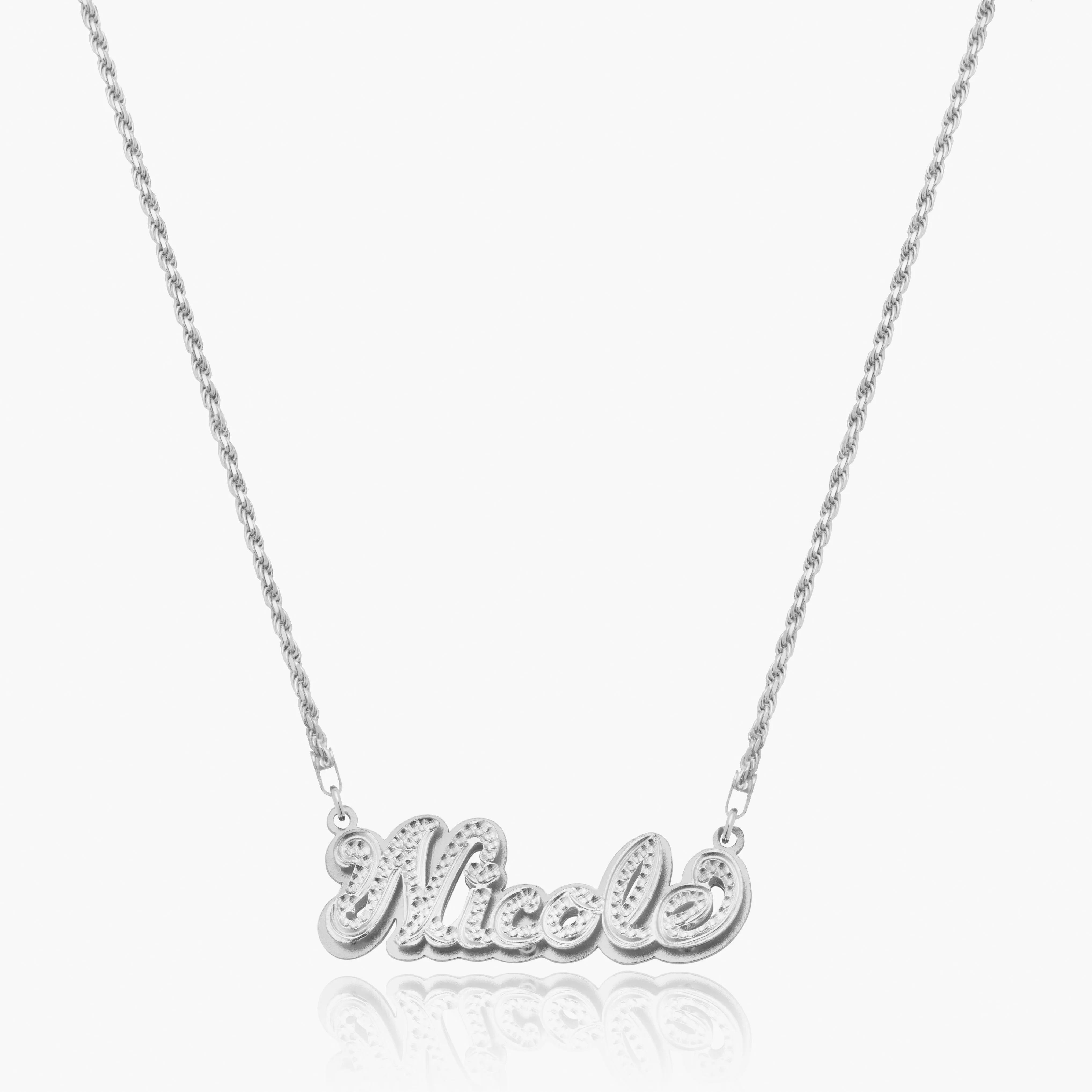 Double Plated Iced Out Script Name Necklace