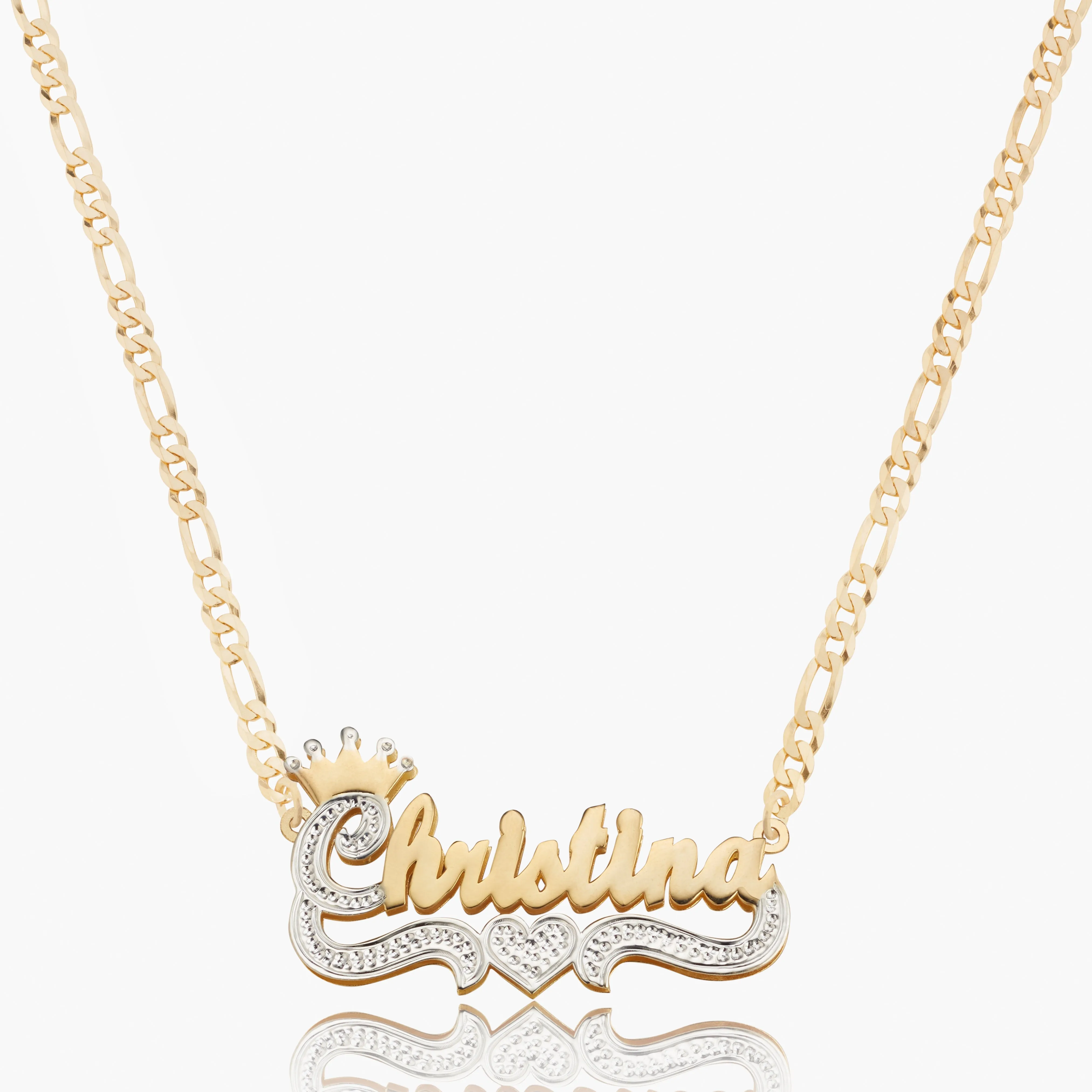 Double Plated Princess Crown Name Necklace