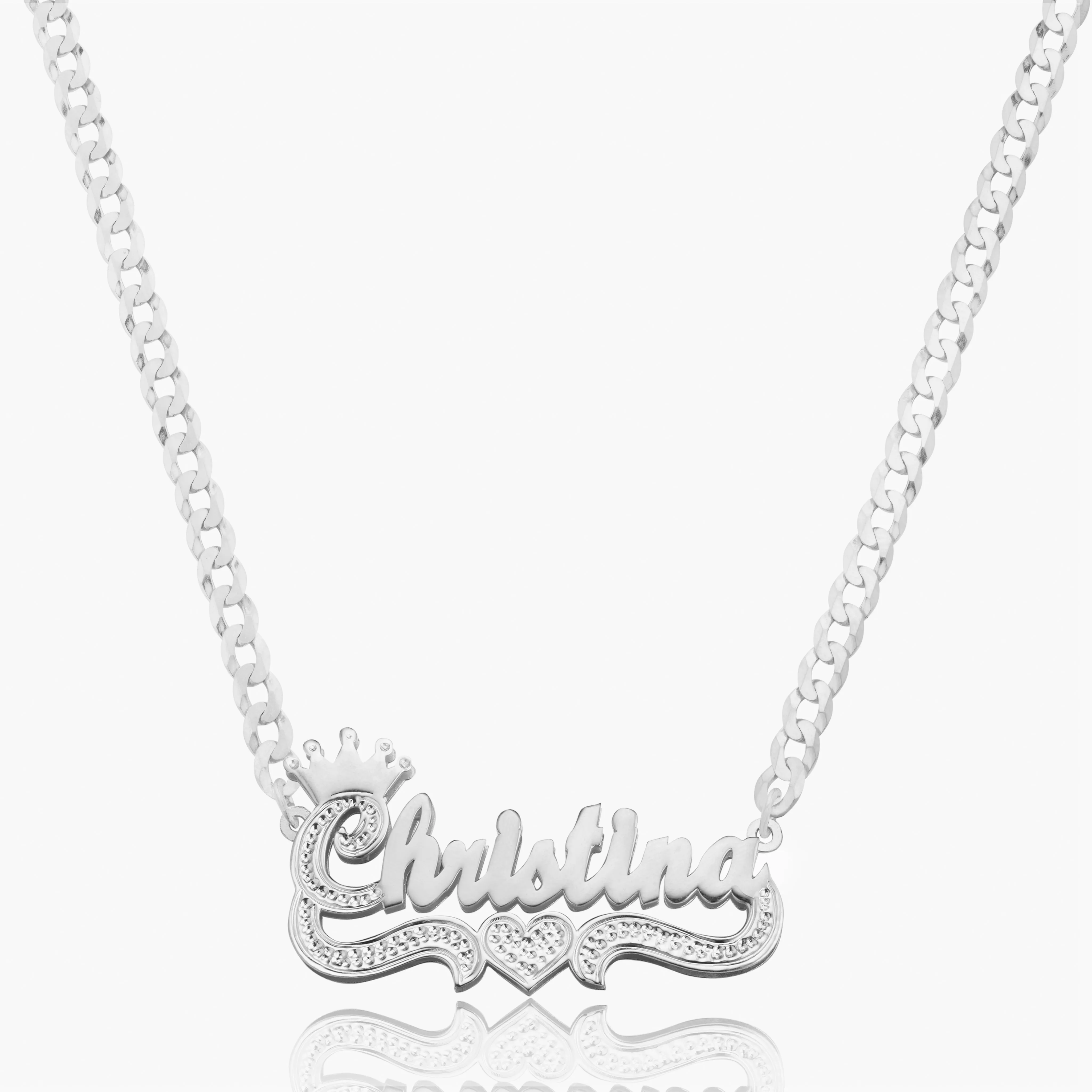 Double Plated Princess Crown Name Necklace