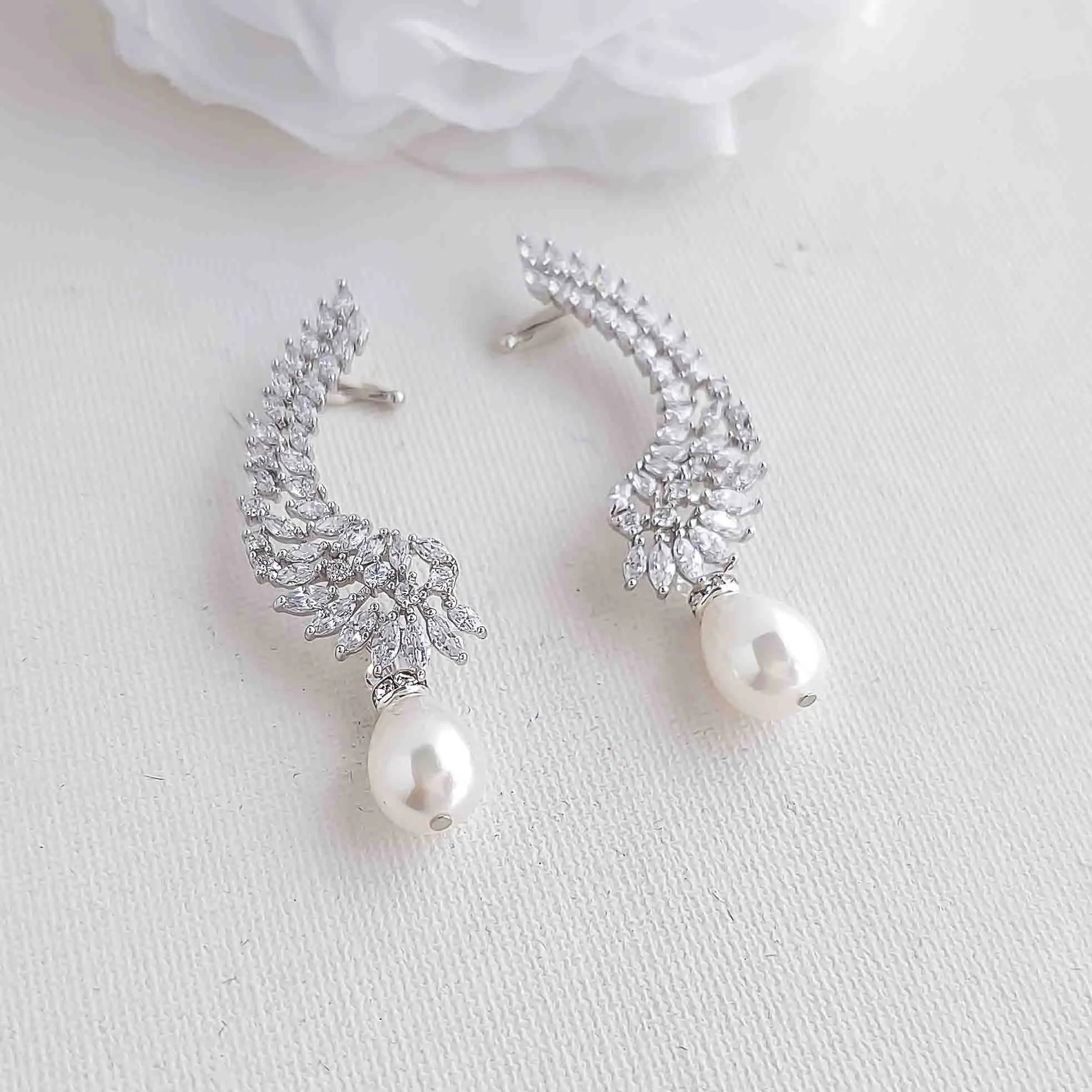 Ear Cuffs With or Without Pearl Drop-Adena