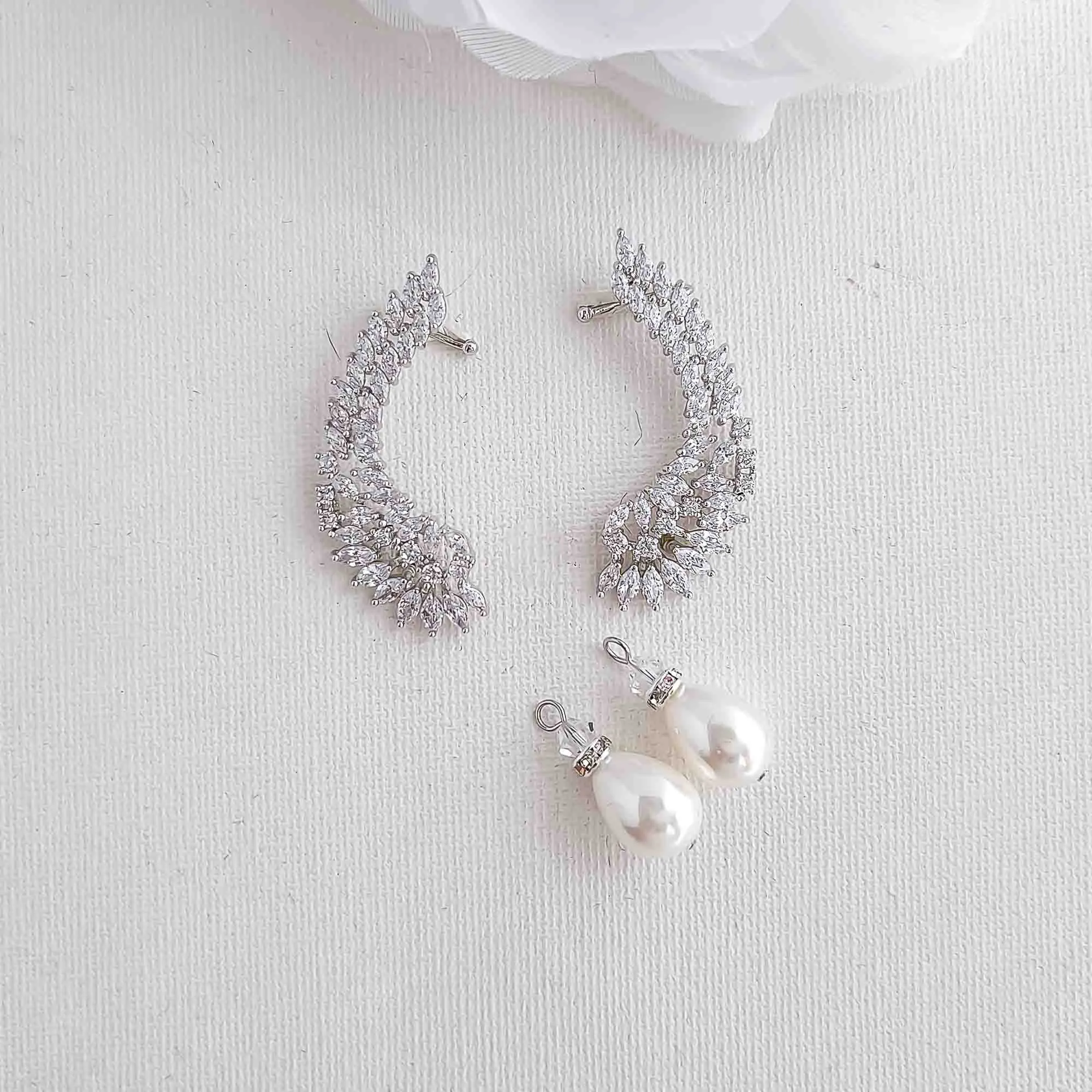 Ear Cuffs With or Without Pearl Drop-Adena