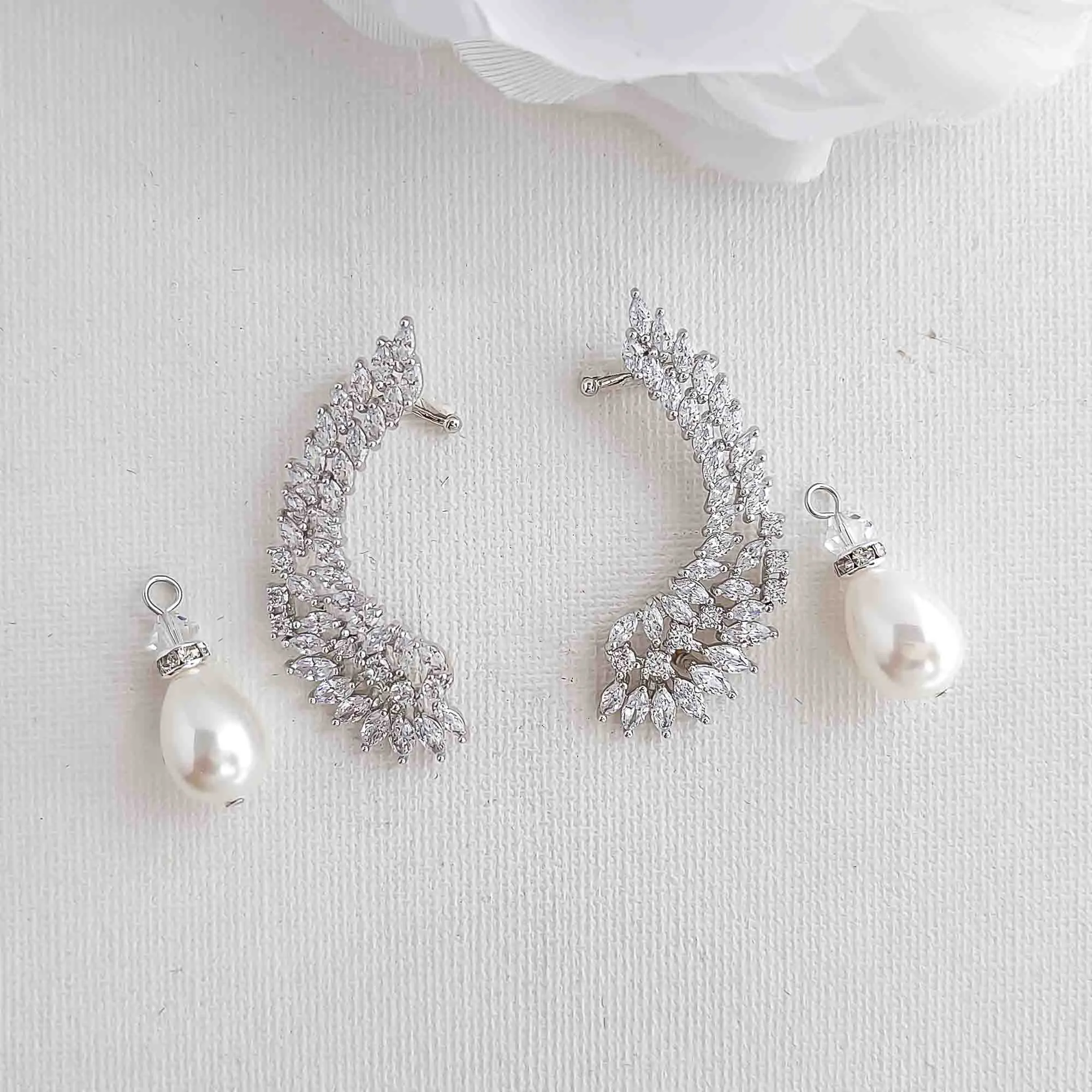 Ear Cuffs With or Without Pearl Drop-Adena