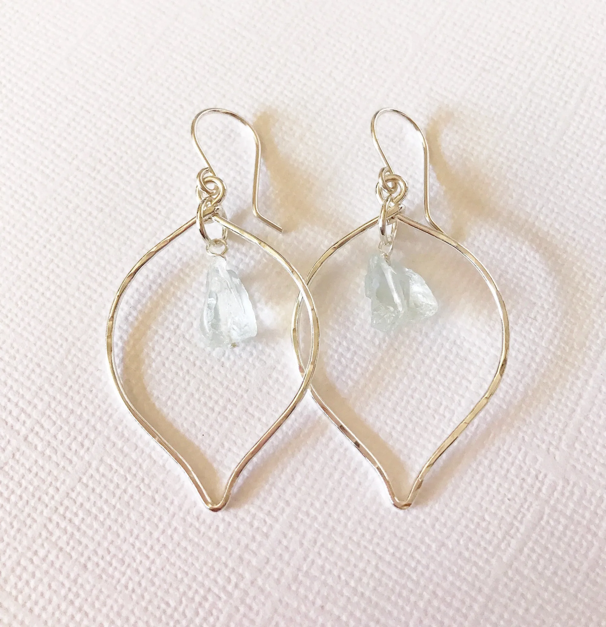 Earrings Doree - aqua sea glass (E329)