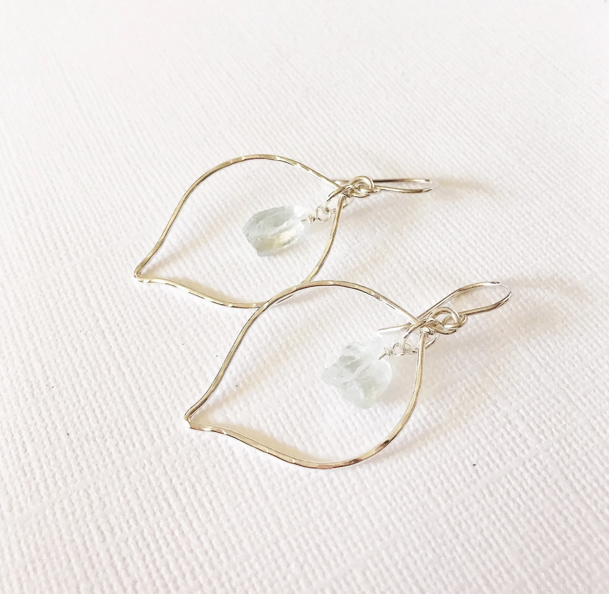 Earrings Doree - aqua sea glass (E329)