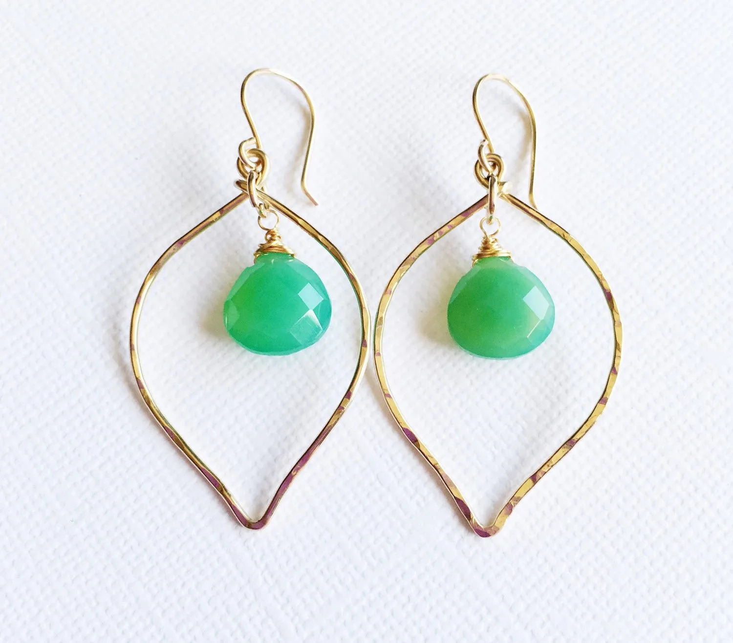 Earrings Doree - chrysoprase (N261)