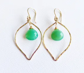 Earrings Doree - chrysoprase (N261)