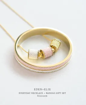 EDEN   ELIE Everyday adjustable length necklace   bangle set - blossom pink