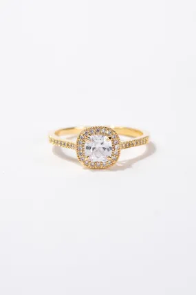 Ellie CZ Rhinestone Solitaire Ring