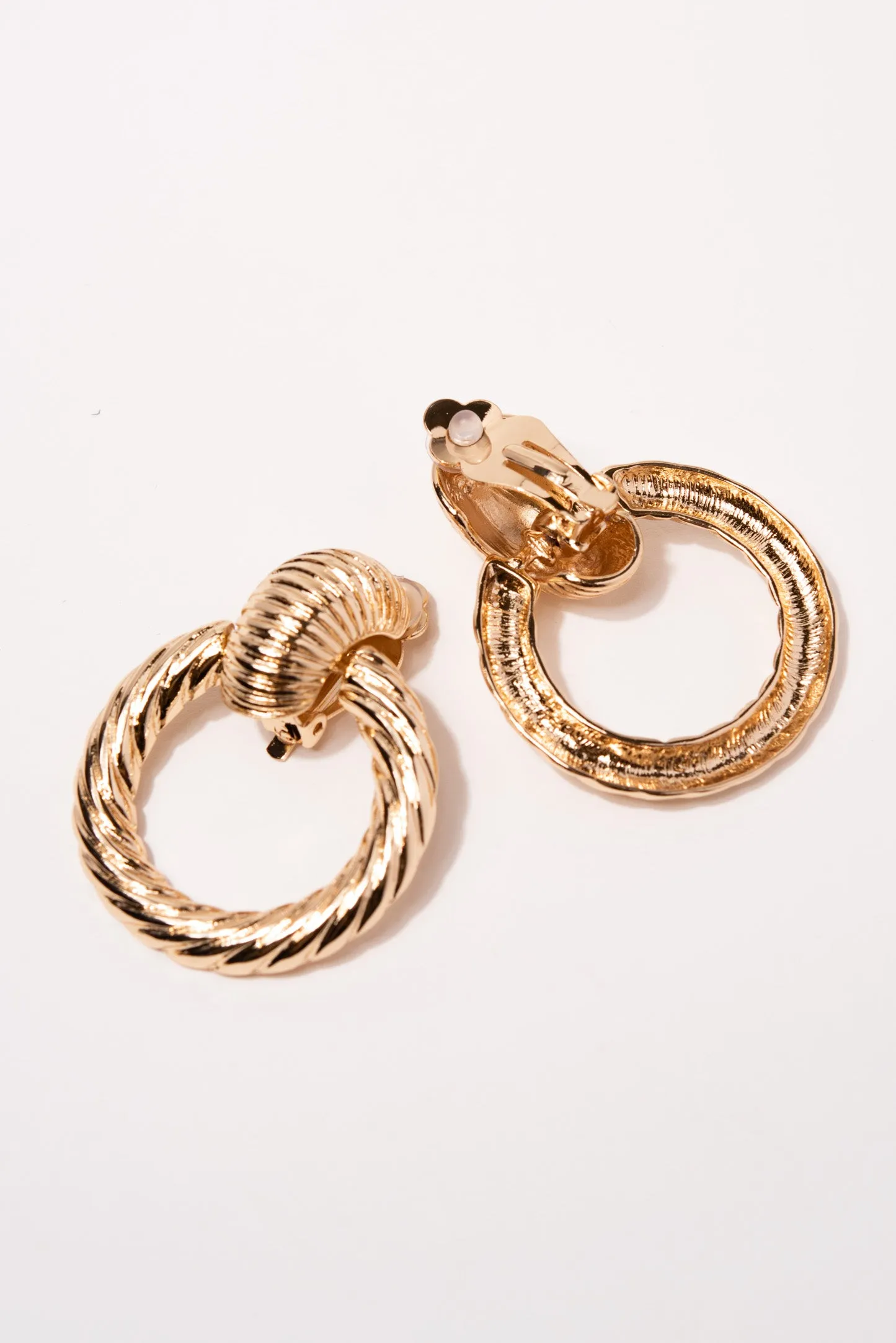 Emma Circle Door Knocker Clip-On Earrings