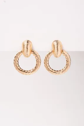 Emma Circle Door Knocker Clip-On Earrings