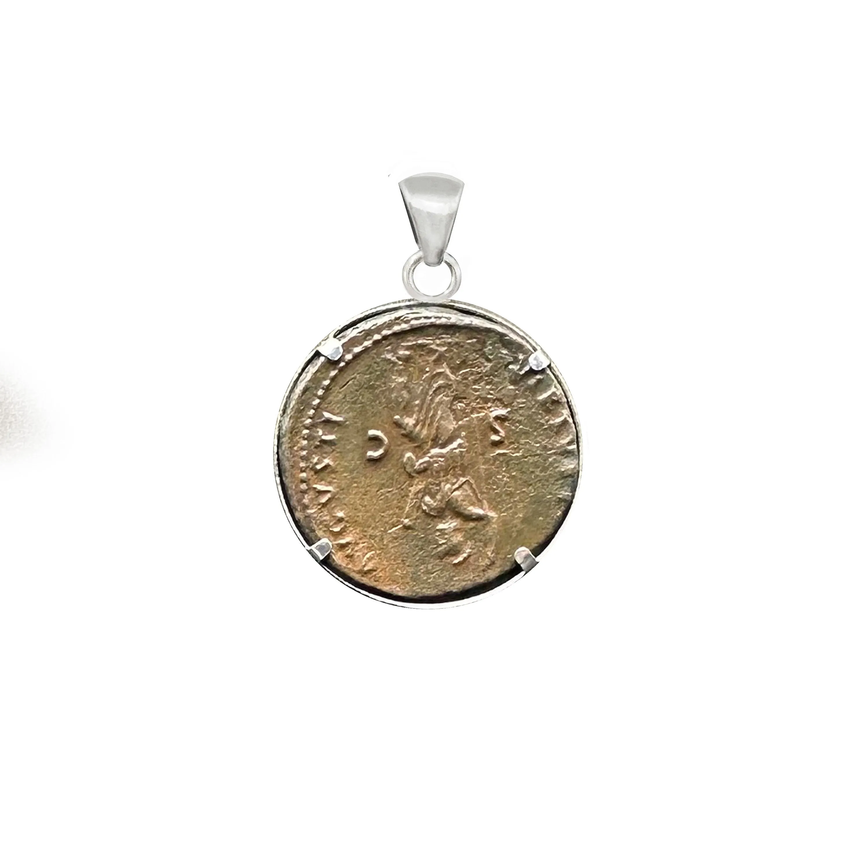 EMPEROR DOMITIAN Genuine Ancient Roman coin 1st century AD Pendant