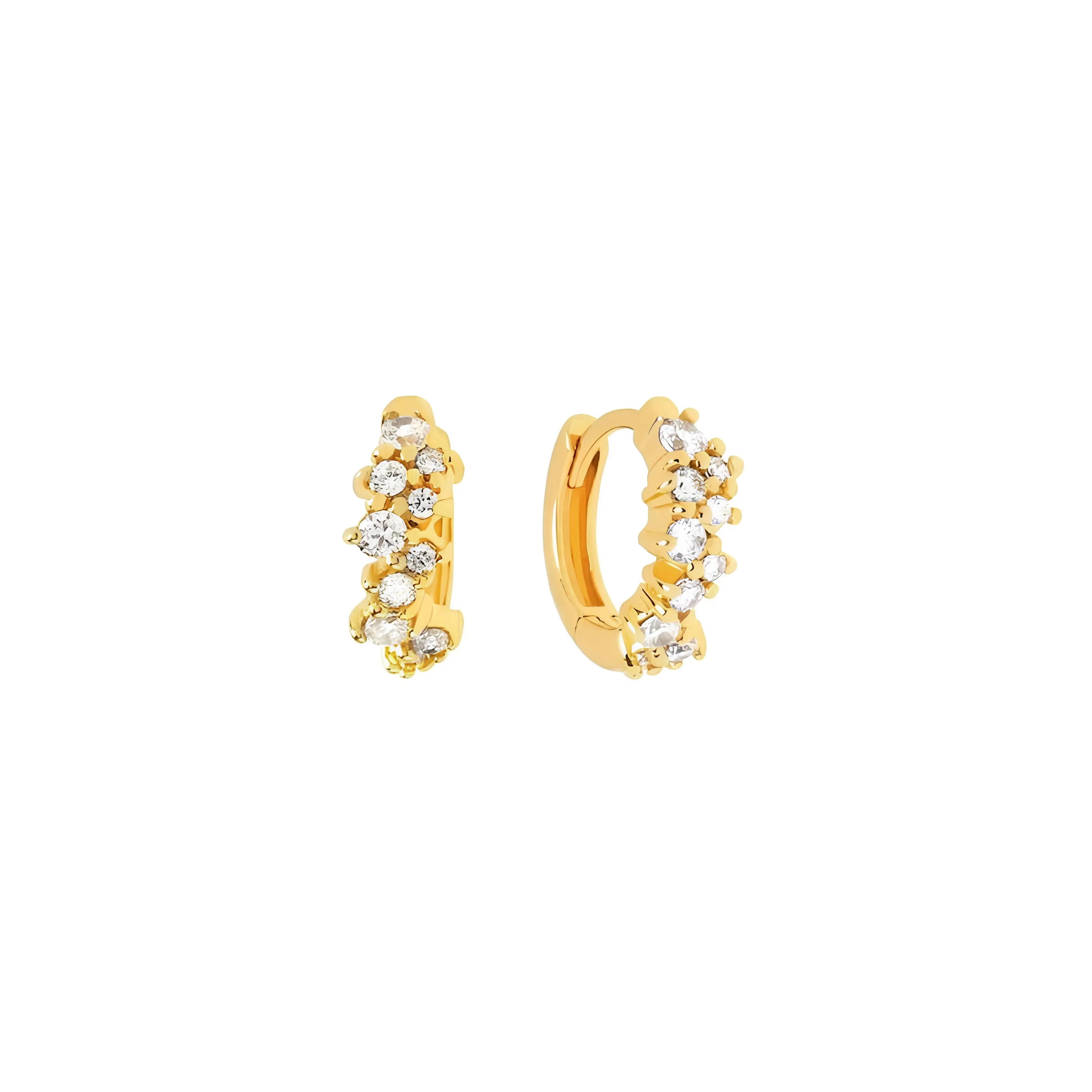 Encrusted Pave Huggie Hoop Earrings