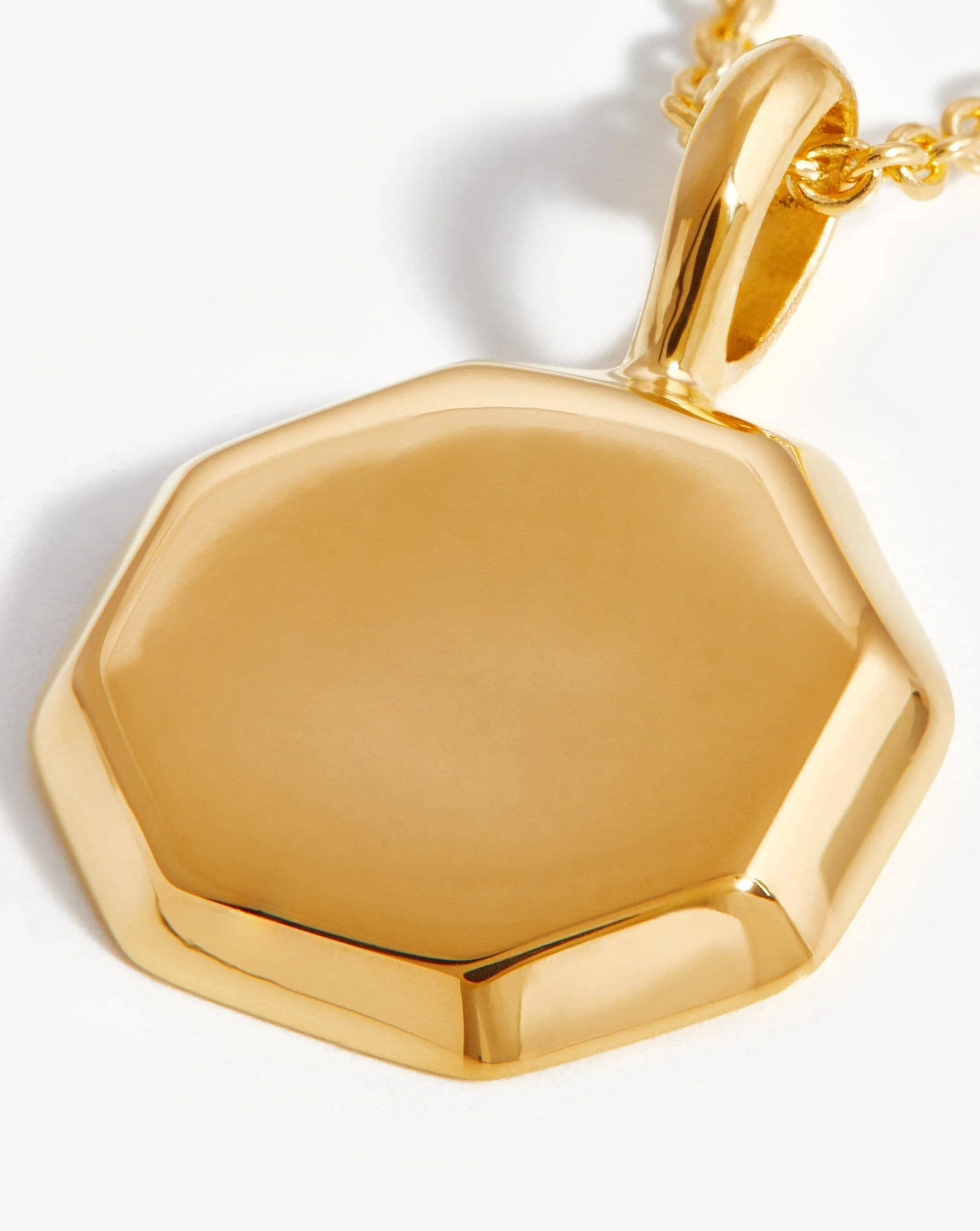 Engravable Short Mini Octagon Necklace | 18ct Gold Plated Vermeil