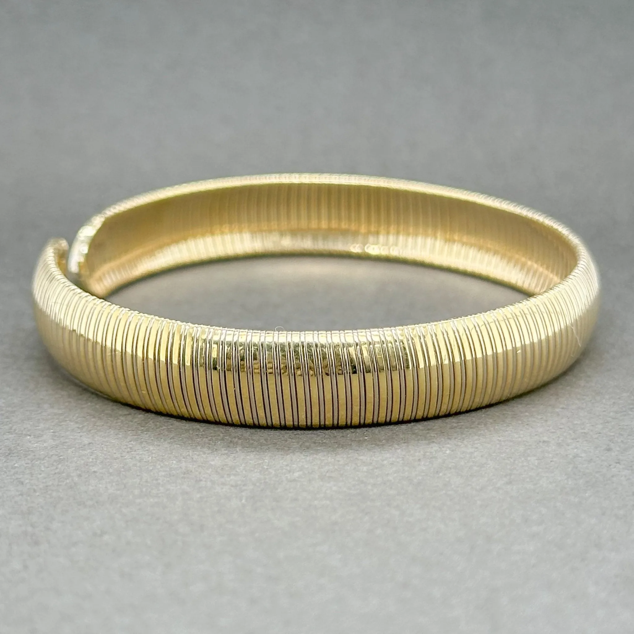 Estate Chimento 18K Y Gold Ribbed Flexible Bangle Bracelet