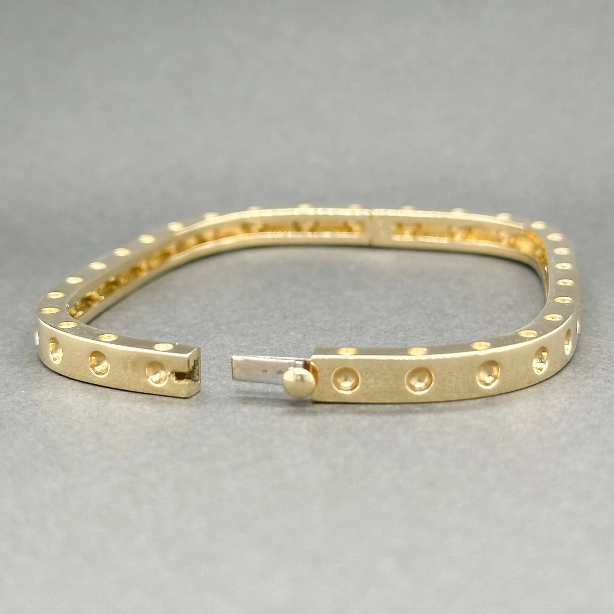 Estate Roberto Coin 18K Y Gold Pois Moi Square Bangle