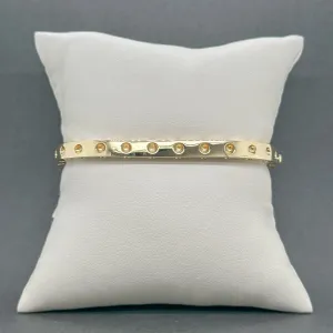 Estate Roberto Coin 18K Y Gold Pois Moi Square Bangle