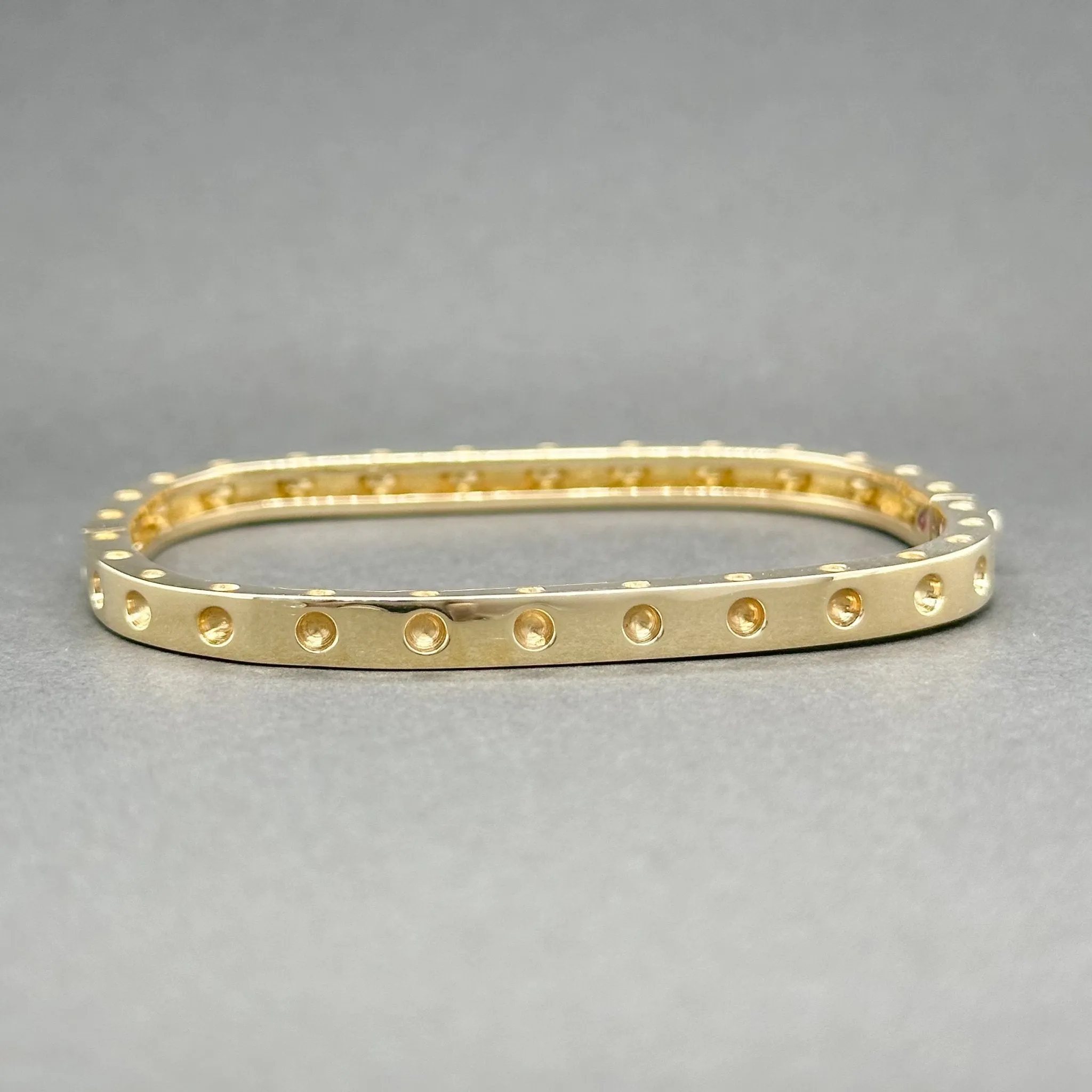 Estate Roberto Coin 18K Y Gold Pois Moi Square Bangle