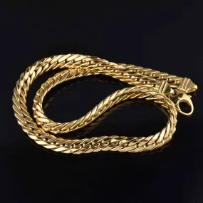 Elegant Solid 18K Gold Flat Curb Chain Necklace - 57g Premium Luxury