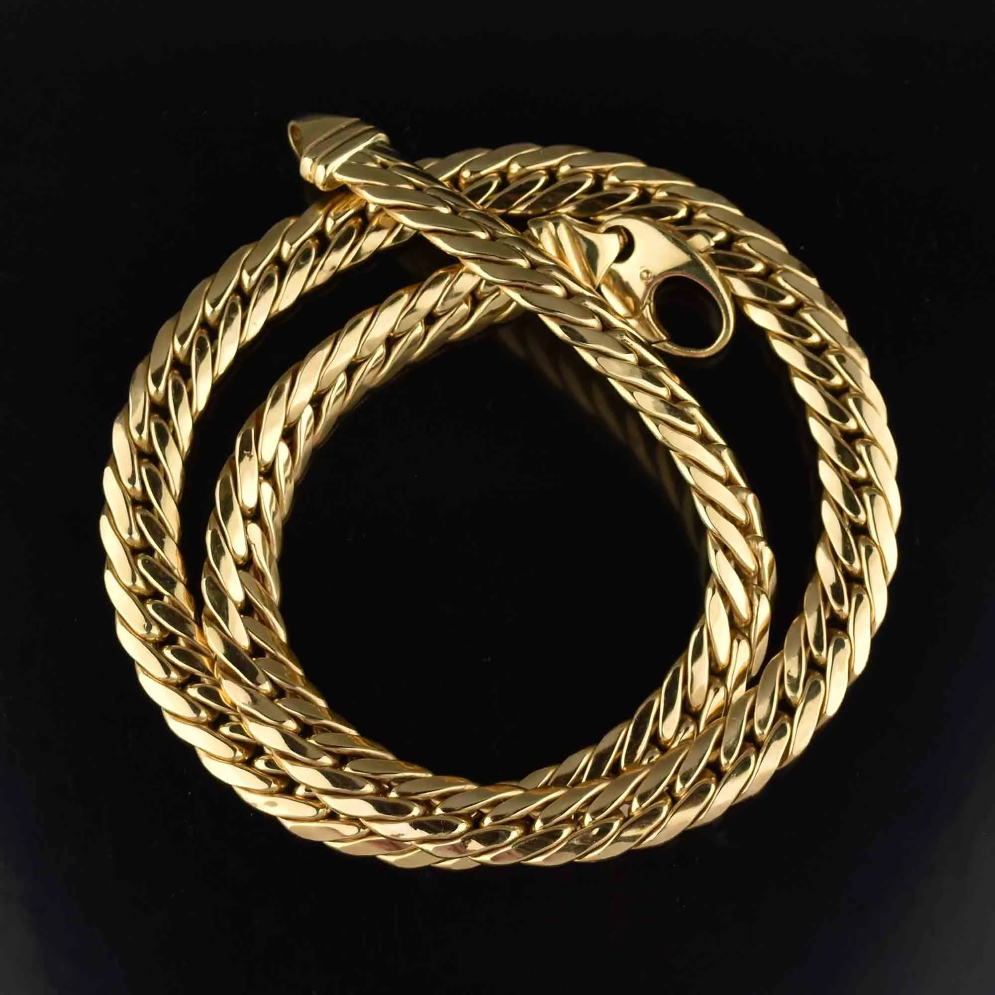 Elegant Solid 18K Gold Flat Curb Chain Necklace - 57g Premium Luxury