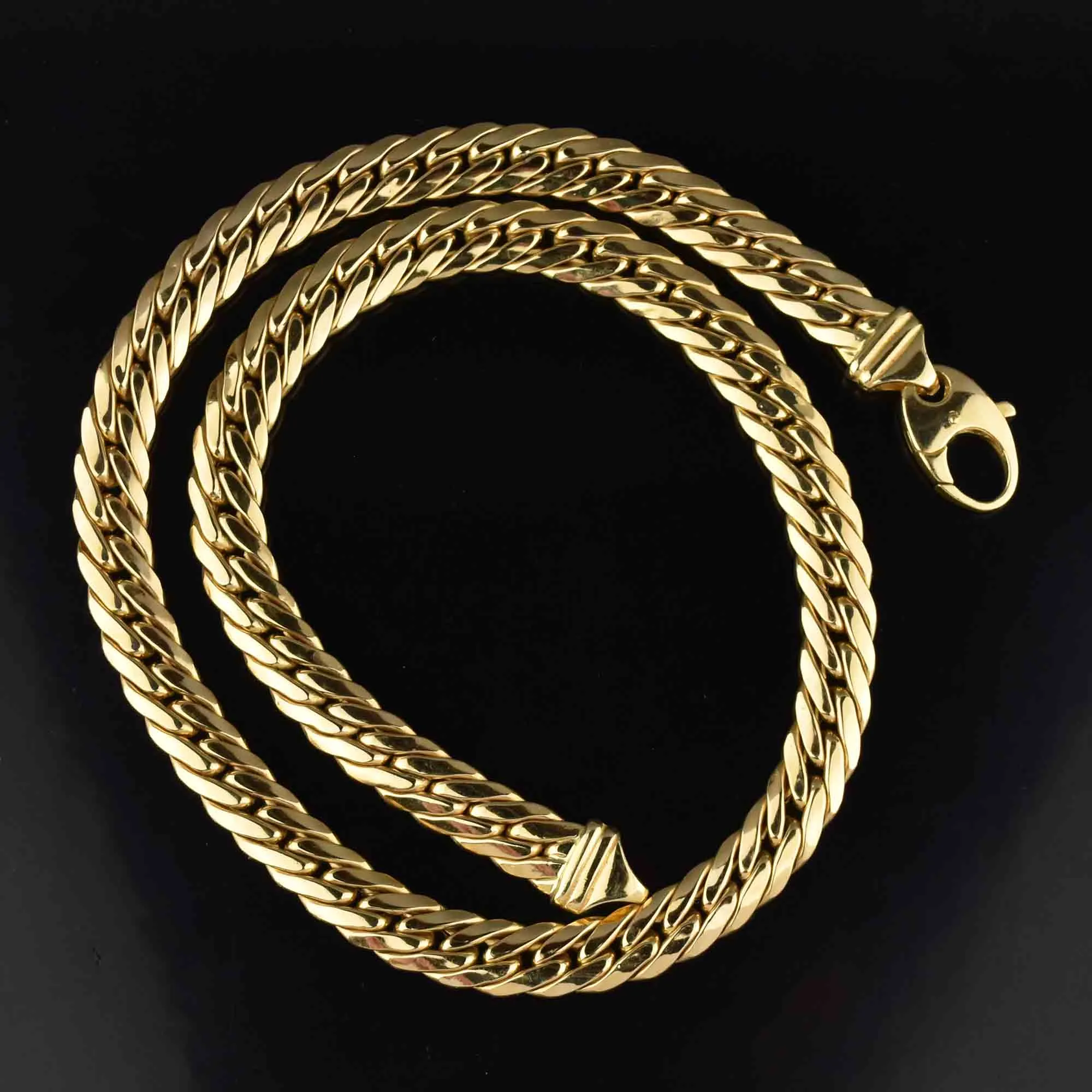 Elegant Solid 18K Gold Flat Curb Chain Necklace - 57g Premium Luxury