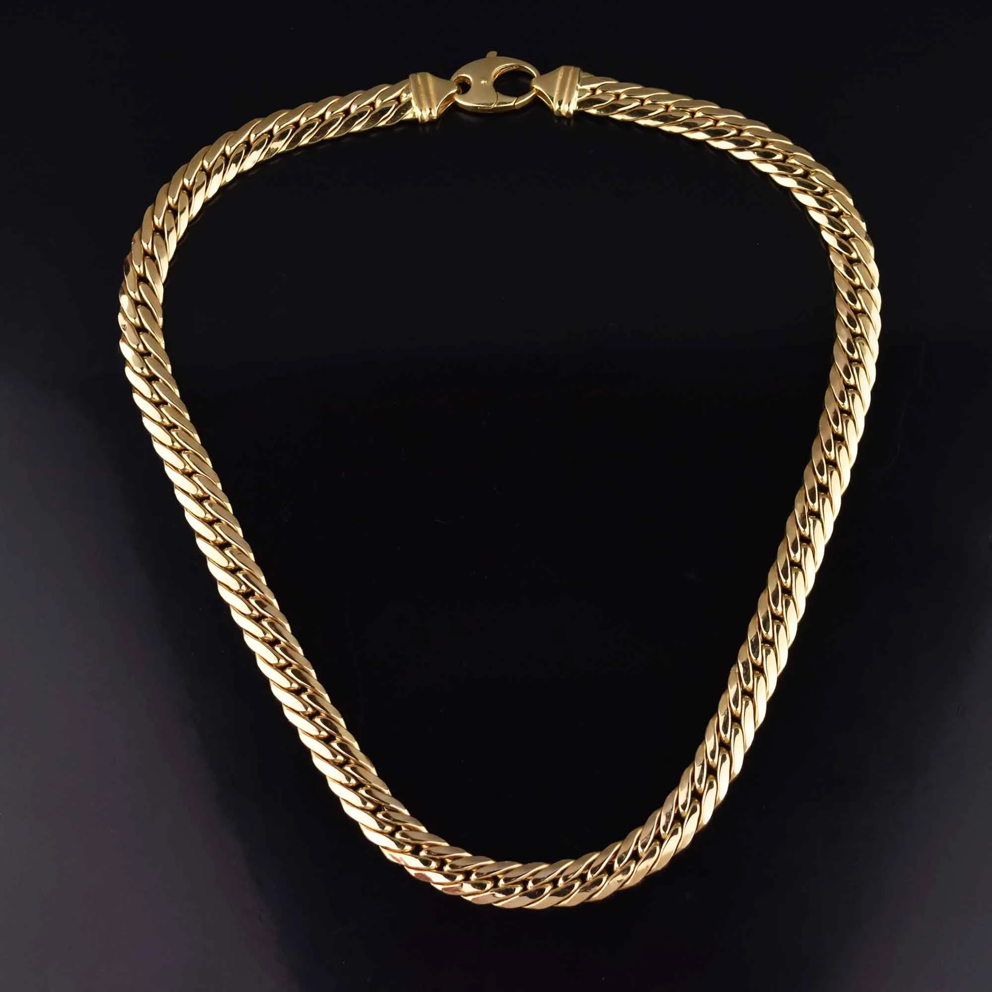 Elegant Solid 18K Gold Flat Curb Chain Necklace - 57g Premium Luxury