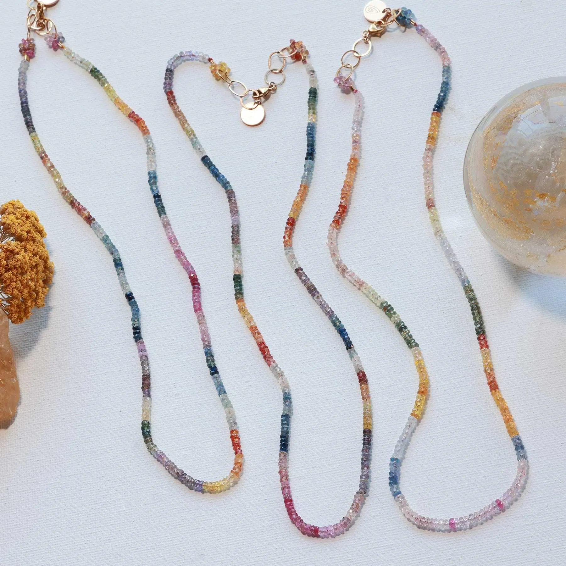 Festival of Colors - Multi-Color Sapphire Gold Necklace