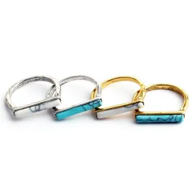 FIONA - Turquoise Bar Stackable Ring