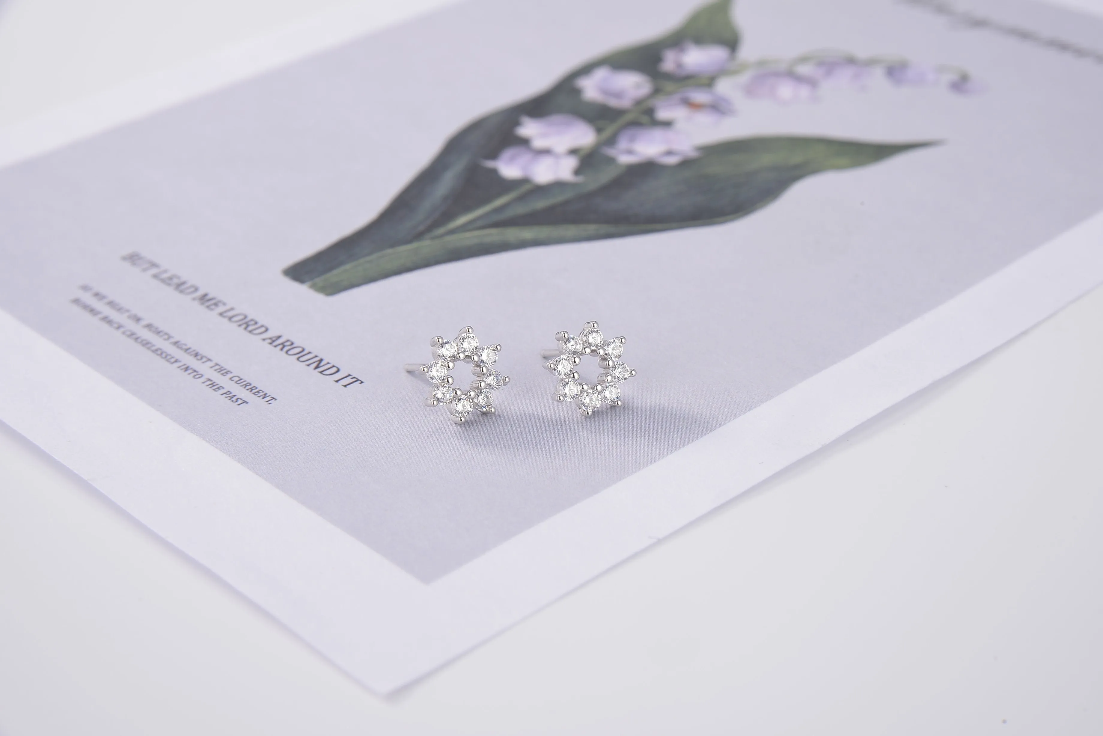 Floral Heart Stud Earrings