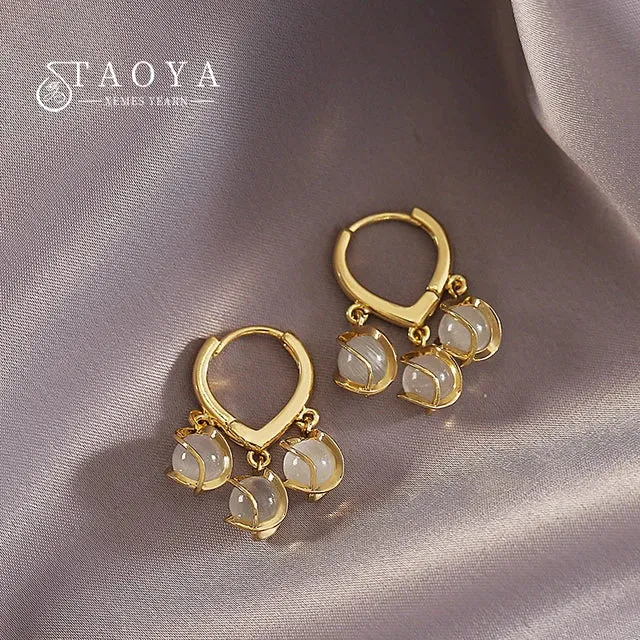 Flower Drop Earrings Simple Sparkling Water Drop Earrings for Women Jewelry