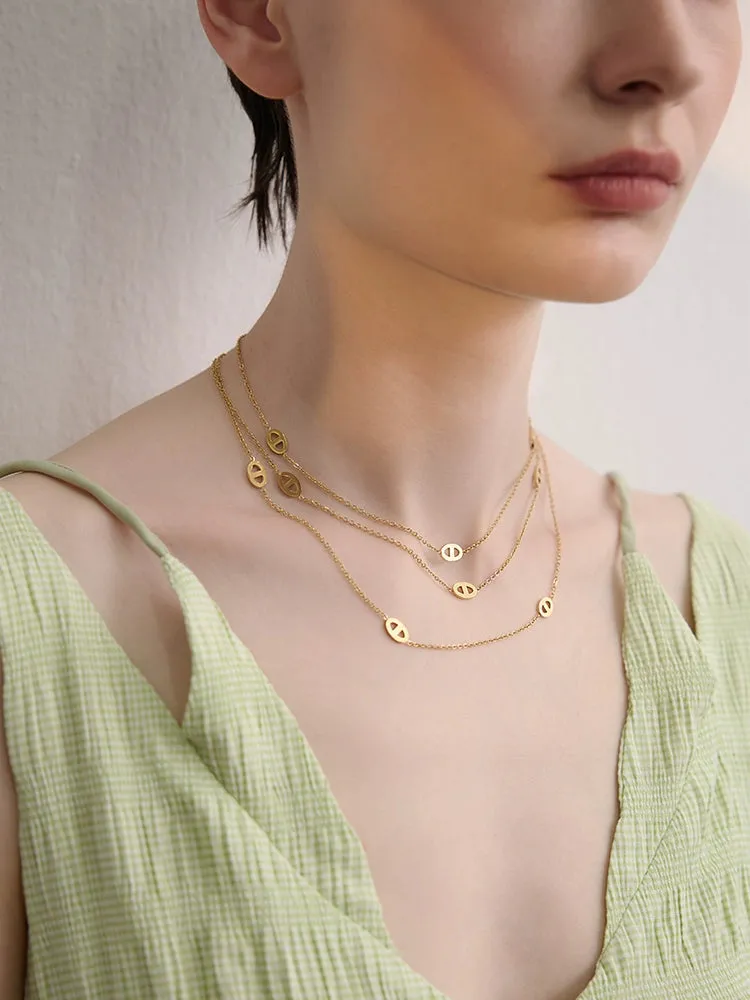 FN Multi-layer Metal Minimalist Necklace LOJS51