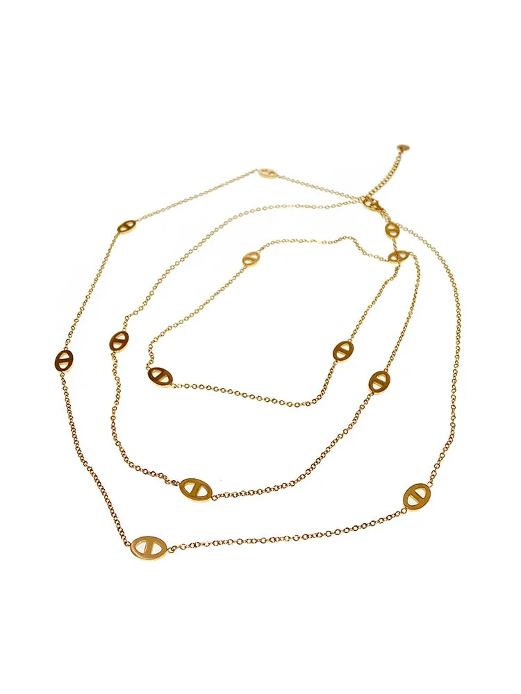 FN Multi-layer Metal Minimalist Necklace LOJS51