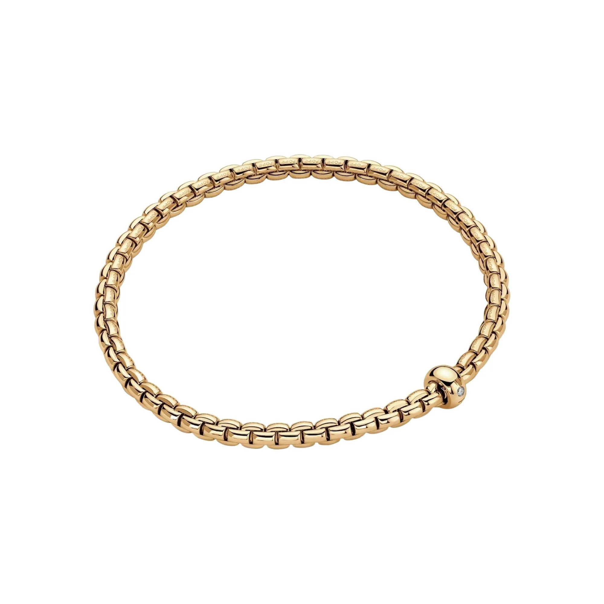 Medium Size FOPE Eka Collection Flexit Bracelet in 18K Yellow Gold