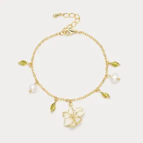 Gardenia Pearl Charm Bracelet