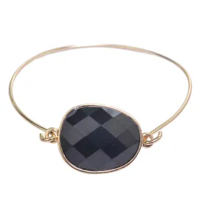 Gemma Gemstone Gold Plated Bangle Bracelet