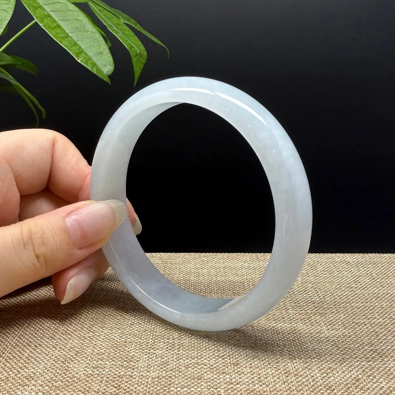 Genuine Burmese  Lavender Green Jade Jadeite Bangle Bracelet ( 65mm )