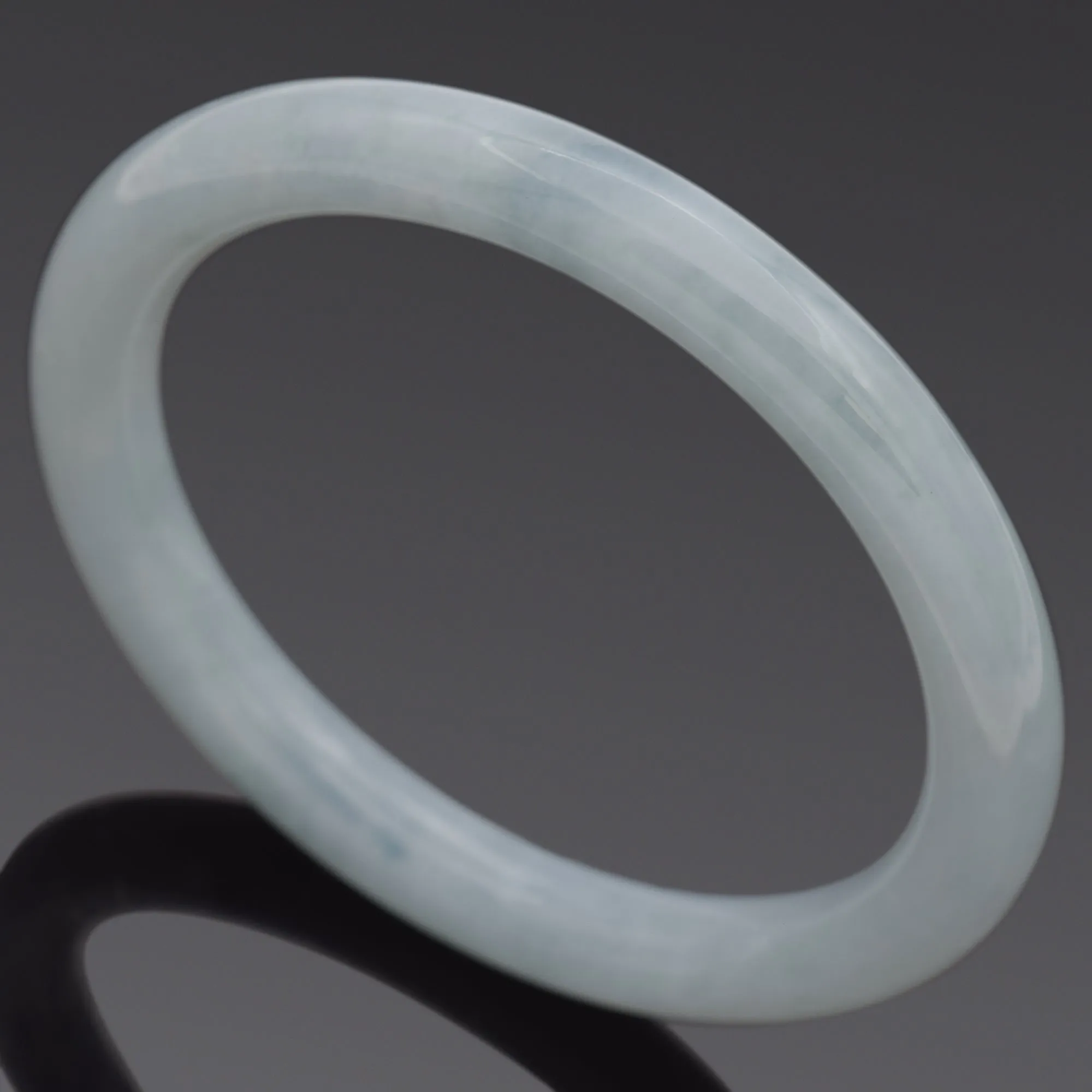 GIA Certified Translucent Bluish Green Jadeite Jade Bangle Bracelet