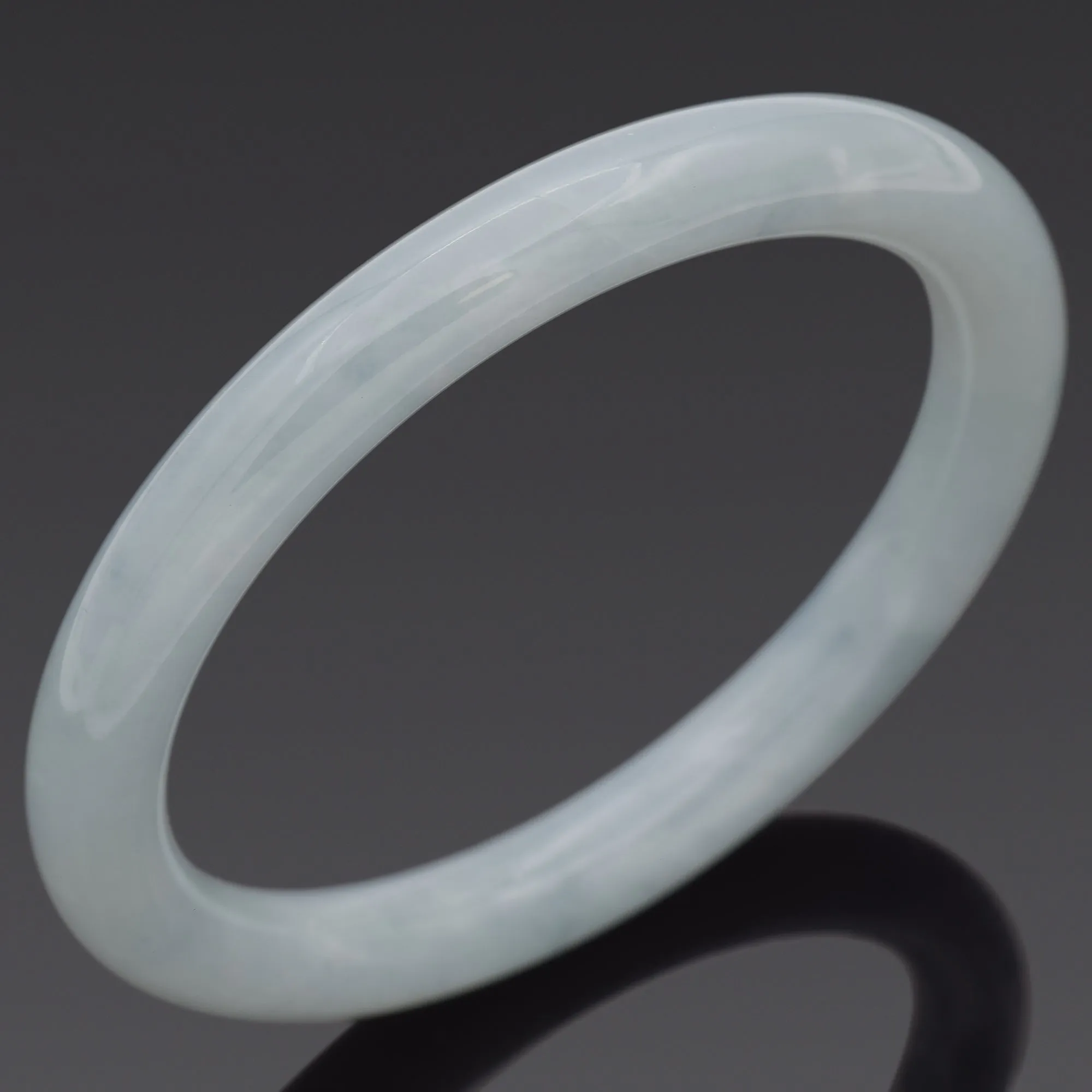 GIA Certified Translucent Bluish Green Jadeite Jade Bangle Bracelet