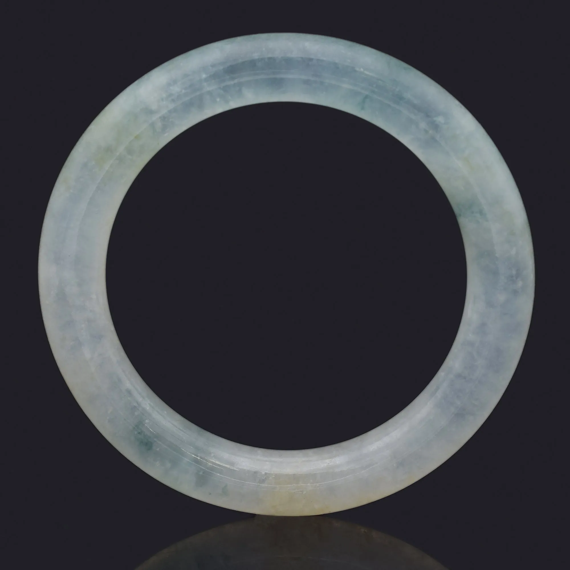 GIA Certified Translucent Mottled Green Jadeite Jade Bangle Bracelet