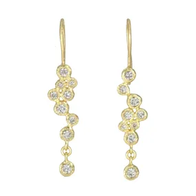 Gold and 9 Bezel-Set Diamond Earrings