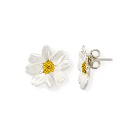 Handmade Gold Plated Silver Daisy Stud Earrings Small